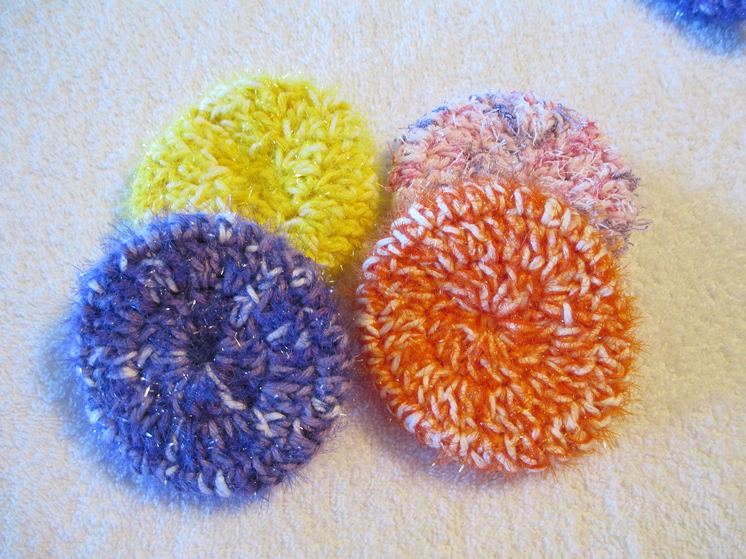 Crocheted Dish Scrubbers, Scrubbies - Set of 4 - various colors