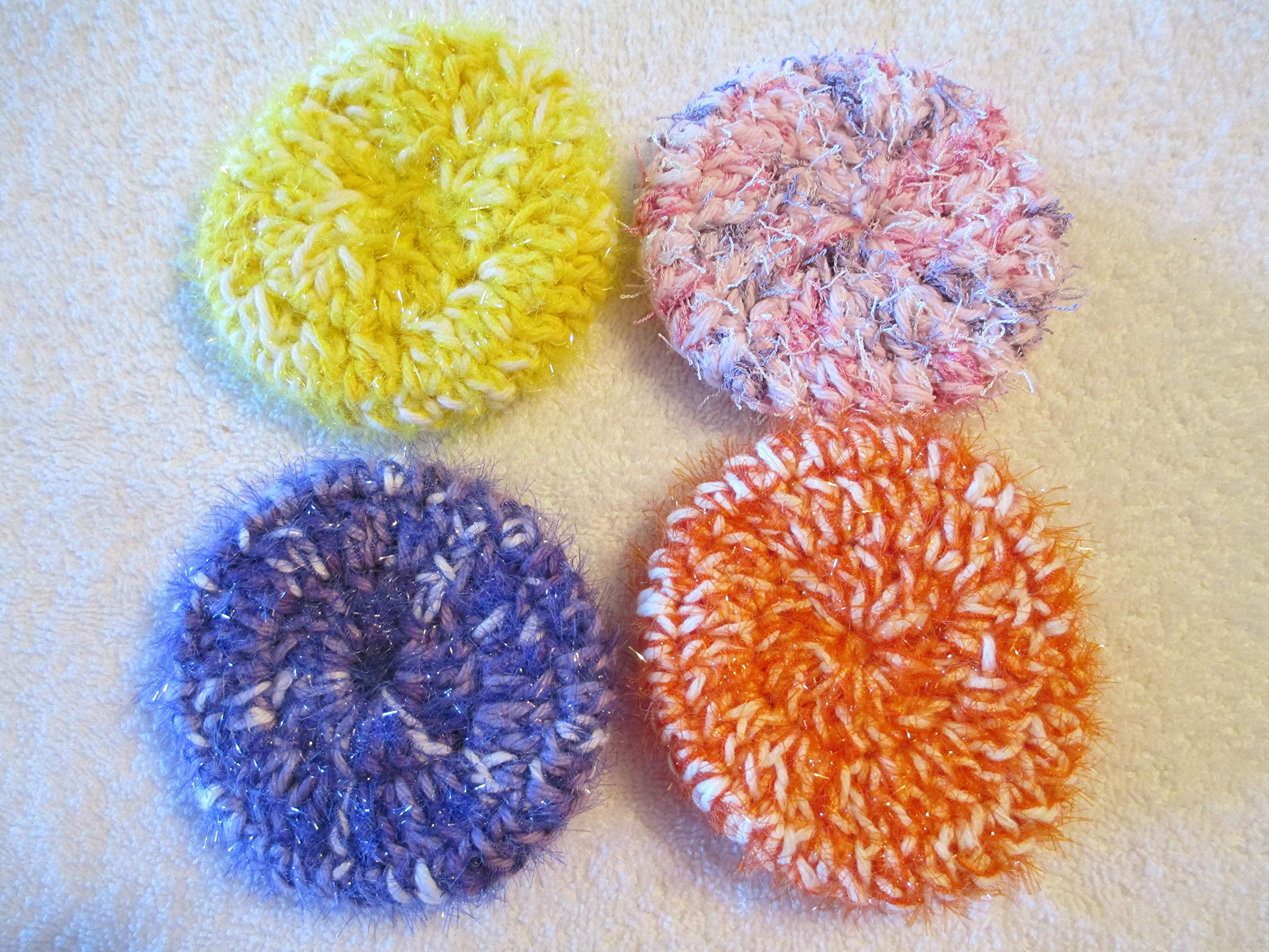 Crocheted Dish Scrubbers, Scrubbies - Set of 4 - various colors