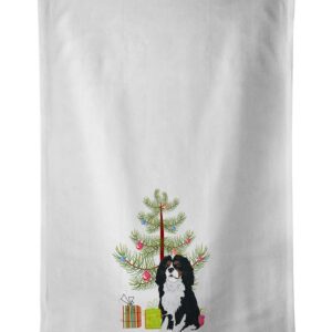 Caroline's Treasures WDK3079WTKT Cavalier King Charles Spaniel Tricolor #1 Christmas White Kitchen Towel Set of 2 Dish Towels Decorative Bathroom Hand towel for Hand, Face, Hair, Yoga, Tea, Dishcloth,