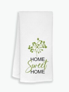 zjsyxxu home kitchen towels dishcloths,home sweet home moringa leaf dish towels tea towels hand towels for kitchen,housewarming gifts for new house new apartment women men(372)