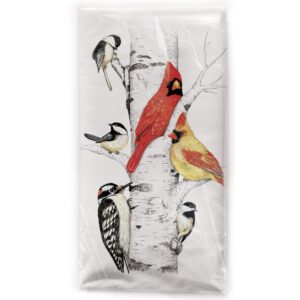 mary lake-thompson birch tree birds cotton flour sack dish towel