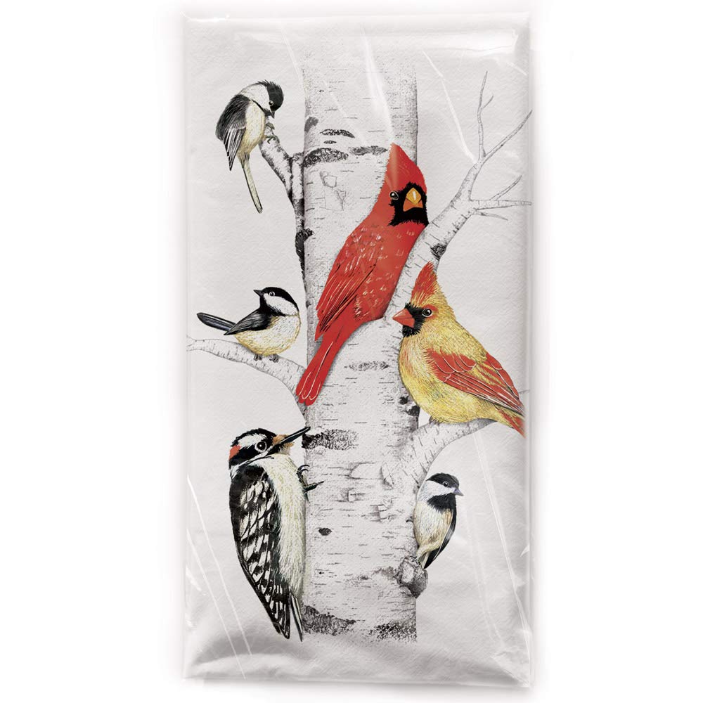 Mary Lake-Thompson Birch Tree Birds Cotton Flour Sack Dish Towel