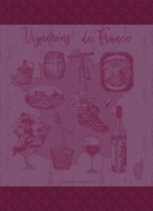 garnier-thiebaut, vignerons de france, muscat (french winemaking, grape) french jacquard kitchen/tea towel