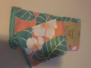 kauhale living microfiber dish cloth towel set of 2 kitchen towel hawaiian hawaii tropical style 24x 16 hibiscus flower dc1212