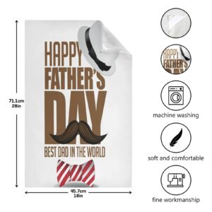 ALAZA Happy Fathers Day Mustache Decorative Kitchen Dish Towels Set of 4,Soft and Absorbent Kitchen Hand Towels Home Cleaning Towels Dishcloths,18 x 28 Inch