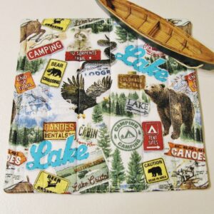 Mountain Adventures Tea Towels (Set of 2) Made in the USA Wildlife Outdoor Theme Cabin RV Print