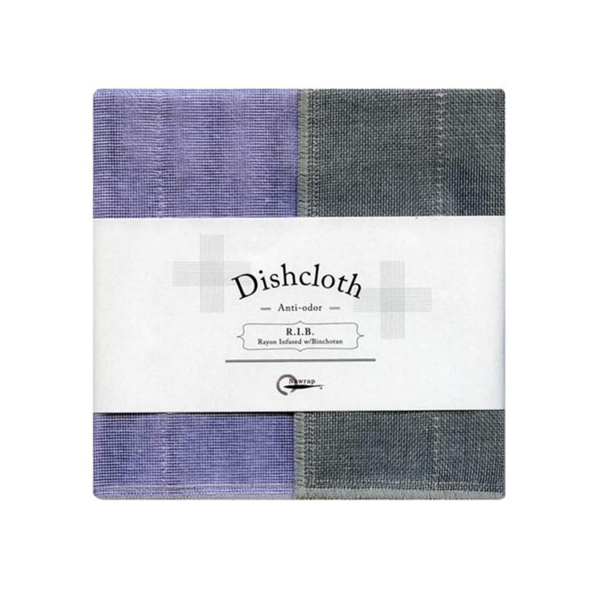 Nawrap Binchotan Dishcloth, Light Purple X Charcoal