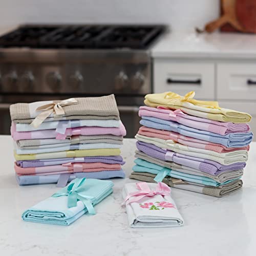 Kafthan Dish Towels Set - Dishcloths 100% Turkish Towels, Cotton Kitchen Towels,18”x28”, Multicolor, Soft, Absorbent, Fast Drying Dish Cloths & Non-Toxic Cleaning Towel Cloths (Thrive (Solid), 10)