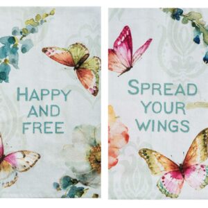 C&F 2 Piece Printed Butterfly Flour Sack Kitchen Towel Set