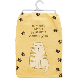 2 Piece Kitchen Dish Towel Bundle for Cat Owner, My Cat Is Judging You and My Cat And I Talk About You