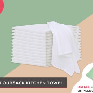 COTTON HOMES Flour Sack Tea Towel, Dish Cloth, Cheesecloth Baking Towels for Kitchen 6 Pack - 28x28 Inch- [with 3 Free Wash Cloths] -100% Virgin Cotton.