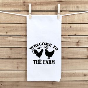 Set of 3 Farmhouse Style Flour Sack Towels Kitchen Hand Tea Dish Towel Rustic Black White Gift for Farmer Dad Mom Men Women Wife Husband Family