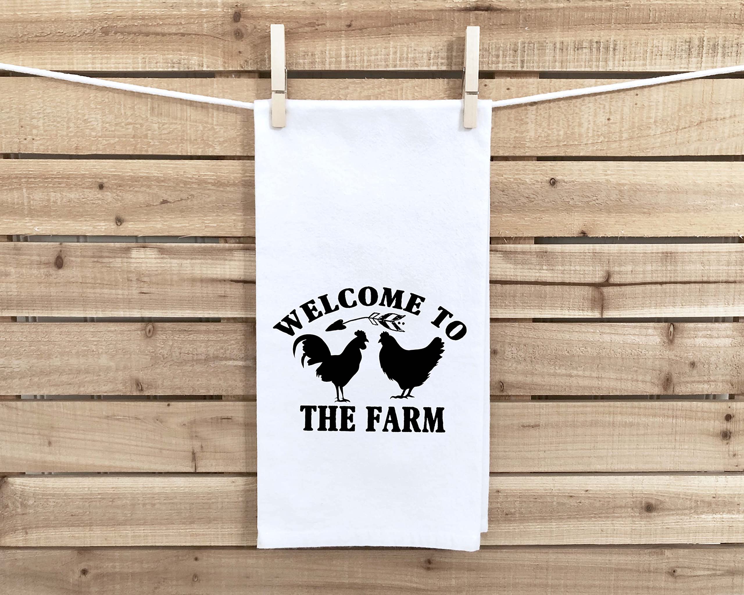 Set of 3 Farmhouse Style Flour Sack Towels Kitchen Hand Tea Dish Towel Rustic Black White Gift for Farmer Dad Mom Men Women Wife Husband Family