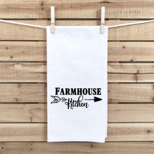 Set of 3 Farmhouse Style Flour Sack Towels Kitchen Hand Tea Dish Towel Rustic Black White Gift for Farmer Dad Mom Men Women Wife Husband Family