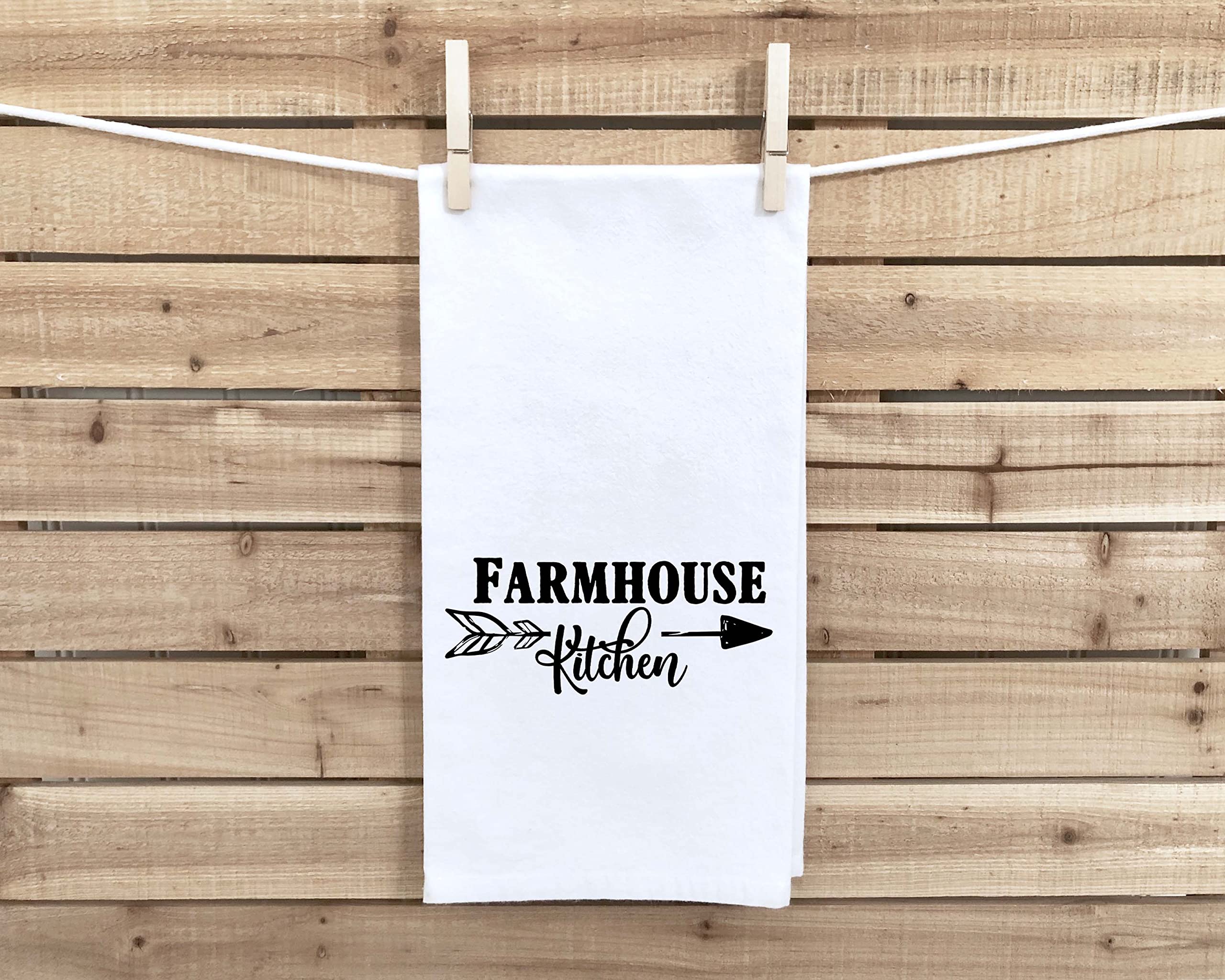 Set of 3 Farmhouse Style Flour Sack Towels Kitchen Hand Tea Dish Towel Rustic Black White Gift for Farmer Dad Mom Men Women Wife Husband Family