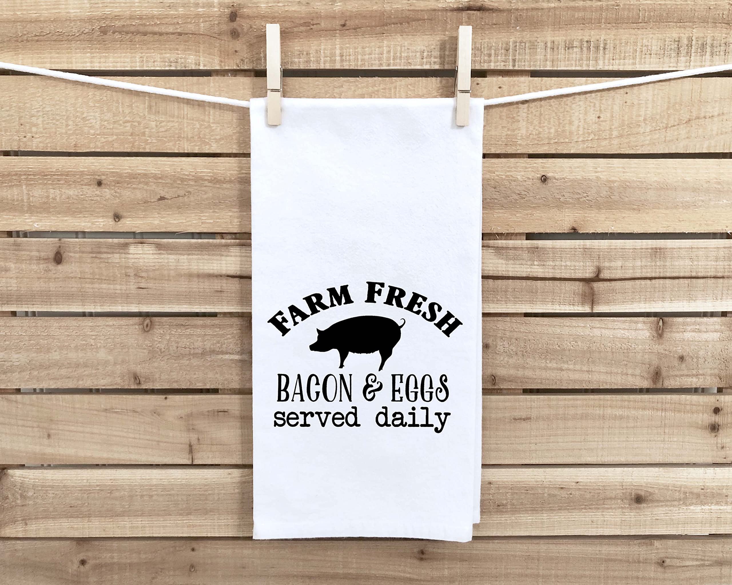 Set of 3 Farmhouse Style Flour Sack Towels Kitchen Hand Tea Dish Towel Rustic Black White Gift for Farmer Dad Mom Men Women Wife Husband Family