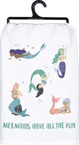 primitives by kathy mermaids have all the fun kitchen dish towel cotton