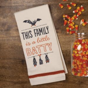 Primitives by Kathy Embroidered Halloween Dish Towel, 18 x 26-Inch, Batty Family