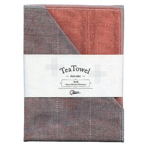 nawrap charcoal-infused tea towel, coral x binchotan gray, naturally anti-odor