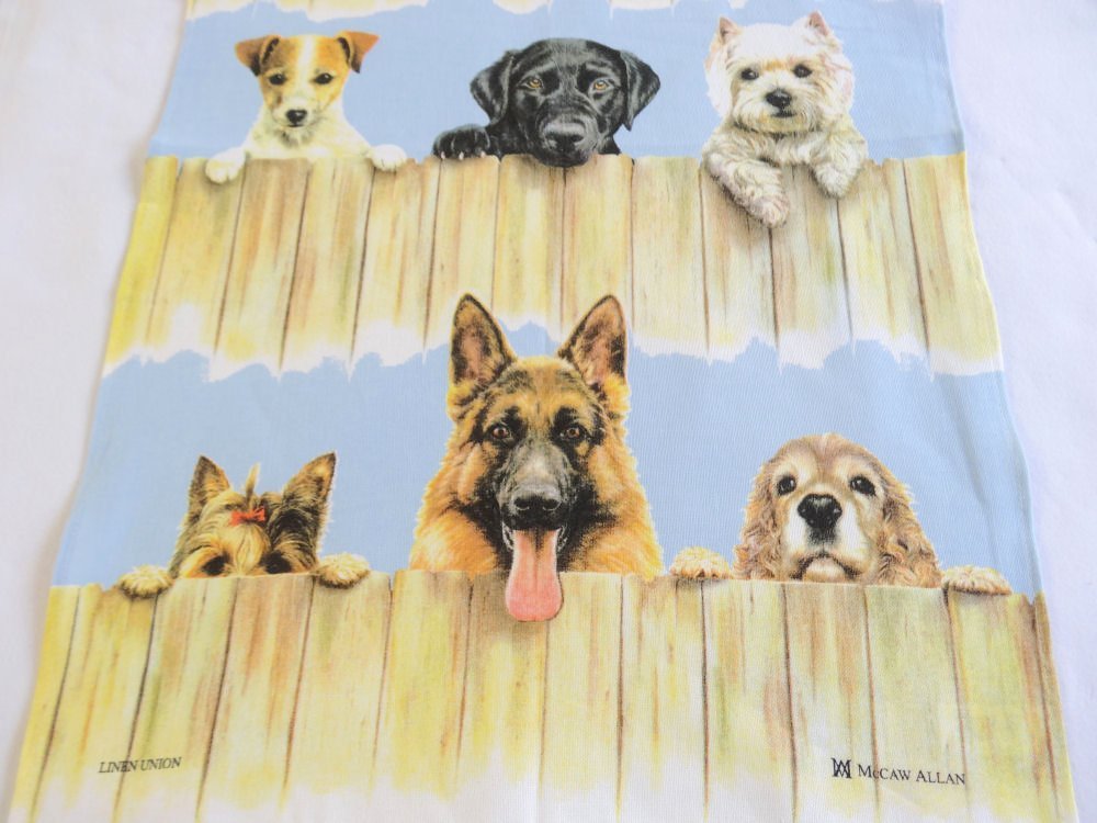 Samuel Lamont, K-9 (Canine) Dogs Kitchen/Tea Printed Towel, Imported, Linen-Cotton Blend