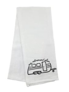 ab lifestyles 2 pack cute hand towels with sayings dish towels with funny sayings my retirement plan airstream dish towels for bathroom kitchen camping bath sign rustic farmhouse look