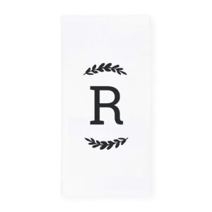 the cotton & canvas co. personalized single monogram initial r soft absorbent kitchen tea towel, flour sack towel, dish cloth
