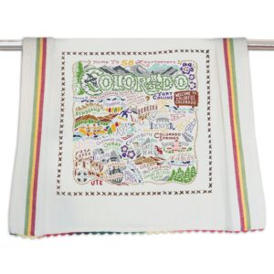 catstudio colorado dish towel - u.s. state souvenir kitchen and hand towel with original artwork - perfect tea towel for colorado lovers, travel souvenir