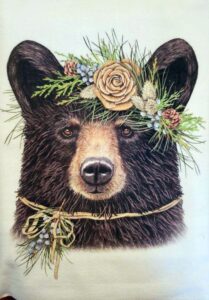 mary lake thompson pine forest bear dish towel