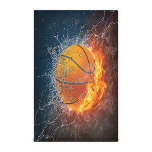 alaza basketball kitchen towels absorbent dish towels soft wash clothes for drying dishes cleaning towels for home decorations set of 4, 28 x 18 inch