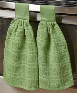 the lakeside collection set of 2 kitchen towels - cactus