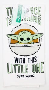 force is strong baby yoda star wars' tea flour sack dish towel (19in x 25in)