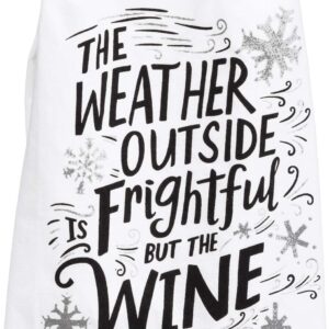 White Christmas But I'll Drink The Red, Wine Is So Delightful 2 Piece Bar Towel Bundle