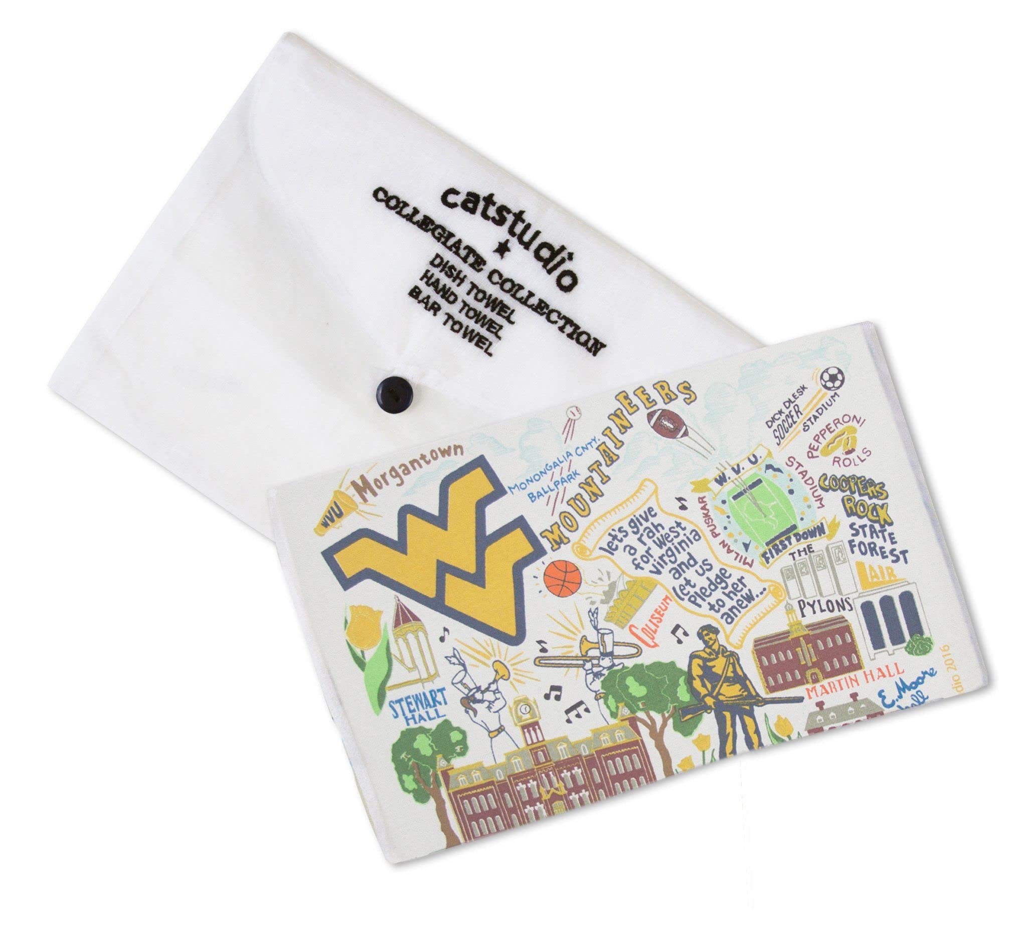 Catstudio Dish Towel, West Virginia University Mountaineers Hand Towel - Collegiate Kitchen Towel for West Virginia Fans - Perfect Graduation Gift, Gift for Students, Parents and Alums