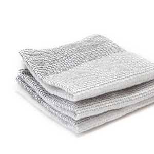 Full Circle Tidy Organic Dish Cloths Set of 3, Grayscale (Pack of 6)