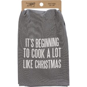 primitives by kathy it's beginning to cook a lot like christmas home décor kitchen towel