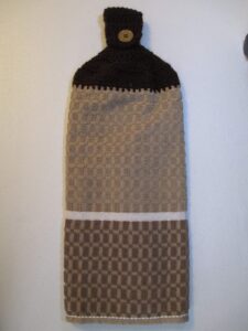 crocheted full towel shades of brown kitchen towel with dark brown yarn