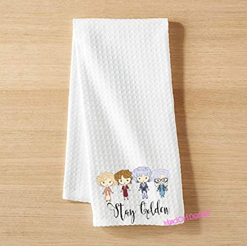 Funny Kitchen Towels ~ Stay Golden Waffle Towel