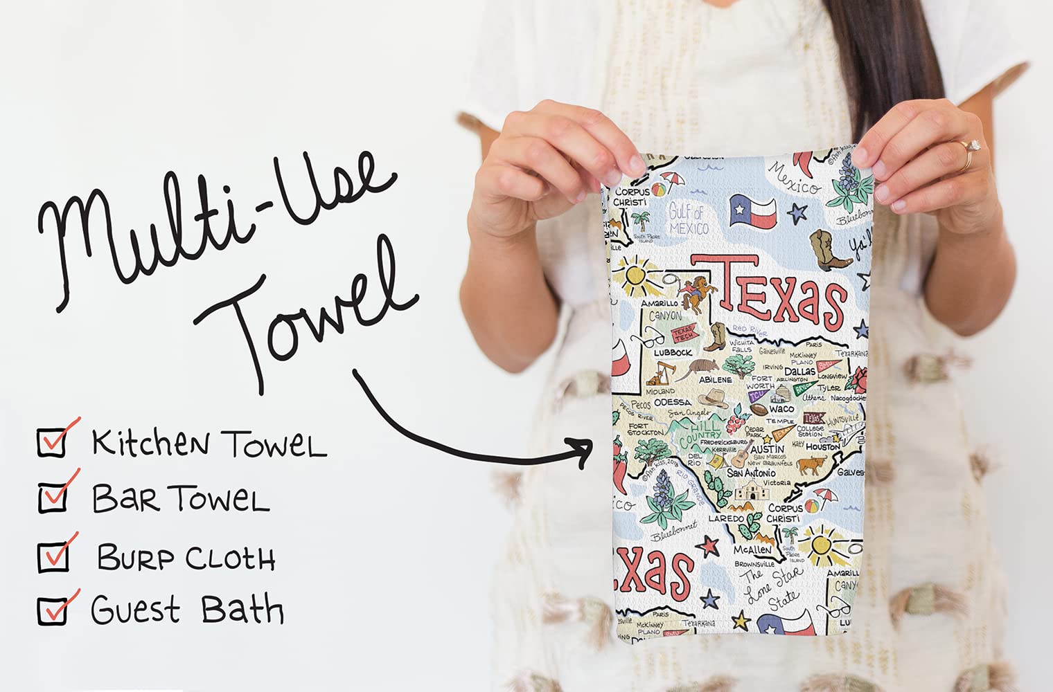 Fish Kiss State Map Multi-Use Towel (New York)