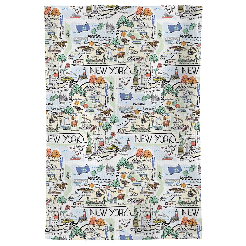 Fish Kiss State Map Multi-Use Towel (New York)