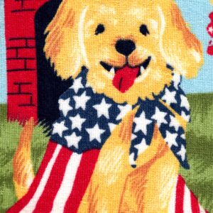 4th of July USA Home Decor Patriotic Puppy Dog Yellow Lab Kitchen Towel Set