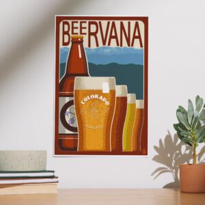 Lantern Press Loveland, Colorado, Beervana Vintage Sign (12x18 Art Print, Travel Poster Wall Decor)