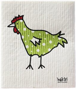 wet-it! swedish dish cloth - (green chicken)