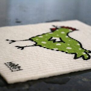 Wet-It! Swedish Dish Cloth - (Green Chicken)