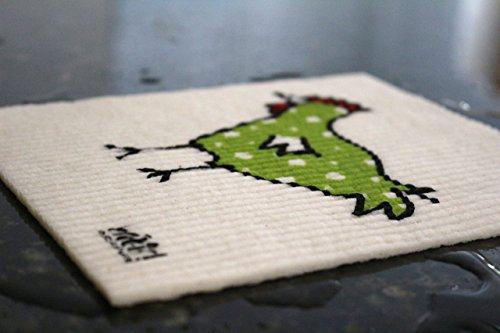 Wet-It! Swedish Dish Cloth - (Green Chicken)