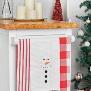 C&F Home Snowman Face Cotton Christmas Waffle Weave Kitchen Towel Decor Decoration 18" x 27" White