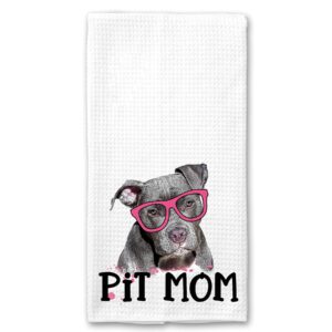 Pit Bull Mom Microfiber Kitchen Towel Gift for Animal Dog Lover