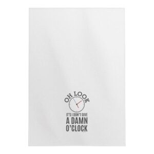 ThisWear Retired Gifts Oh Look It's I Don't Give a Damn O'Clock Chef Humor Gifts Decorative Kitchen Tea Towel White