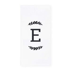 the cotton & canvas co. personalized single monogram initial e soft absorbent kitchen tea towel, flour sack towel, dish cloth