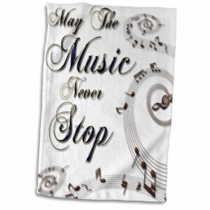 3d rose may never stop with musical notes twl_213981_1 towel, 15" x 22", multicolor