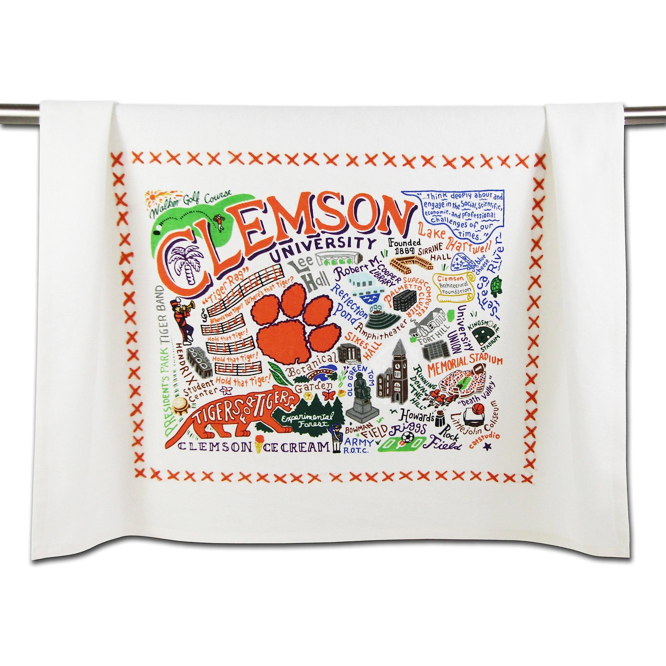 Catstudio Dish Towel, Clemson University Tigers Hand Towel - Collegiate Kitchen Towel for Clemson Fans - Perfect Graduation Gift, Gift for Students, Parents and Alums